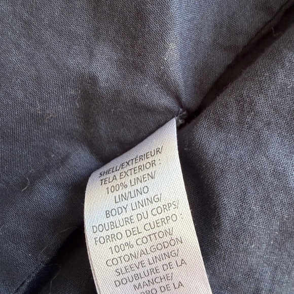 LOFT Women Royal Blue 100% Linen Open Front Peplum Blazer Jacket Size 10 Modern - Picture 4 of 8